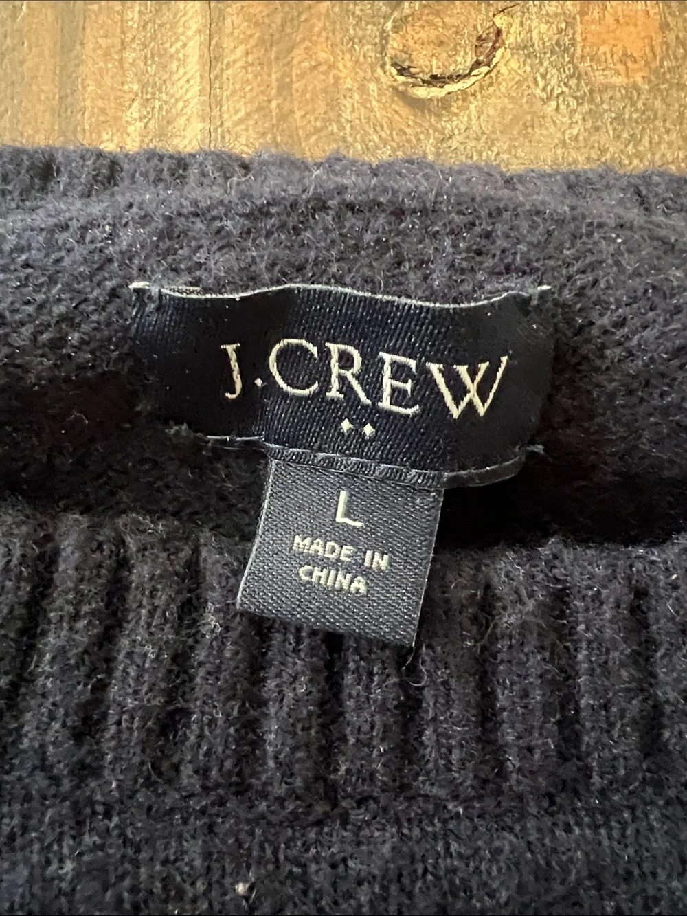 J. Crew Men's Wool Navy Crewneck Sweater